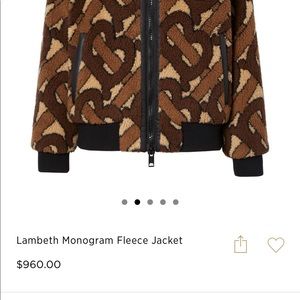 burberry monogram fleece jacket
